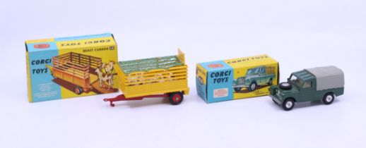 Corgi: A pair of boxed Corgi Toys, Beast Carrier, Reference No. 58, complete with four animals;