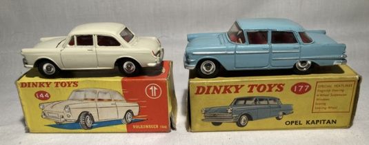 Dinky: A pair of boxed Dinky Toys, Volkswagen 1500, Reference No. 144; and Opel Kapitan, Reference