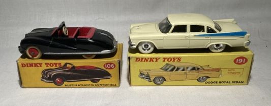 Dinky: A pair of boxed Dinky Toys, Austin Atlantic Convertible, Reference No. 106; and Dodge Royal