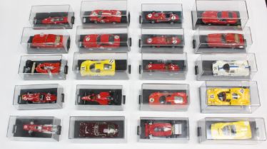 Diecast: A collection of twenty assorted 1:43 diecast Ferraris to include: Kyosho, Brumm, Solido,