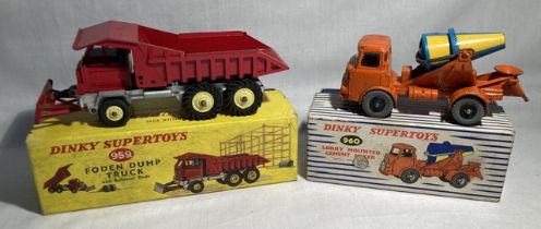 Dinky: A pair of boxed Dinky Supertoys, Foden Dump Truck with Bulldozer Blade, Reference No. 959;