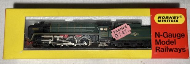 Hornby: A boxed Hornby Minitrix, N Gauge, Britannia, Locomotive and Tender, Reference No. N.203.