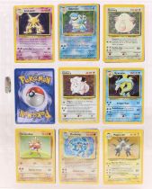 Pokemon: A complete Pokemon Unlimited Base Set, comprising 102/102 cards. To include: duplicate