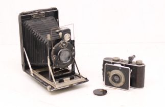 Cameras: A Kamera-Werkstatten, Dresden, folding camera, circa early 20th century, in need of a