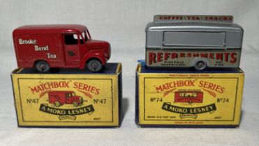 Matchbox: A boxed Matchbox 75 Series Trojan 47, and Mobile Canteen 74. Vehicles are in very good