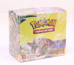 Pokemon: A sealed Pokemon Booster Box, Evolving Skies. 2021. This lot contains 36 sealed booster