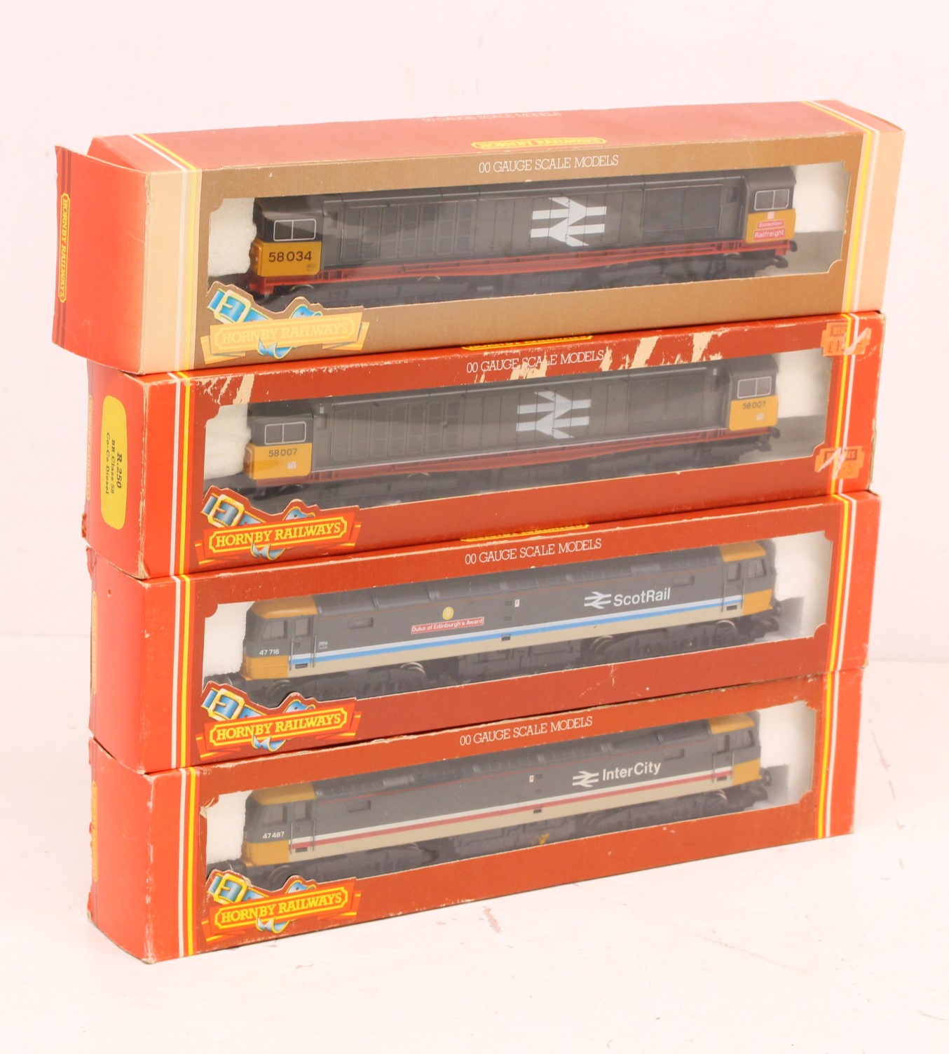 Hornby: A collection of four boxed Hornby Railways, OO Gauge, diesel locomotives to comprise: