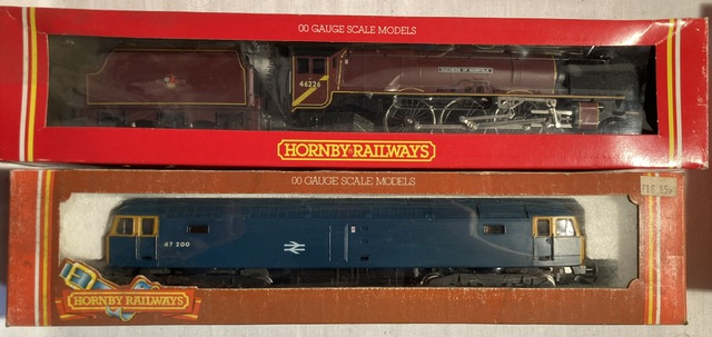 Hornby: A pair of boxed Hornby Railways, OO Gauge, locomotives: BR Class 47 Co-Co Diesel R404; and