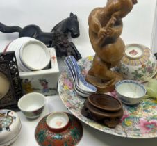 A large collection of pottery porcelain glass and others  to include orientalware