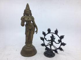 A collection of two Indian bronze figure of deities. (2)