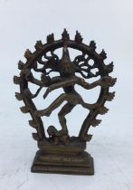 A small Indian bronze figure of Shiva.