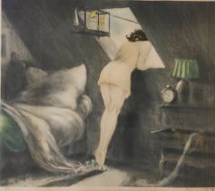 Louis Icart (1888-1950) The Bedroom Window, signed lower right.