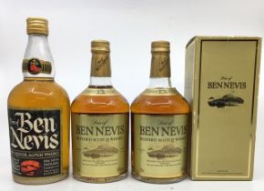 Whisky. Dew of Ben Nevis aged 12 yrs. 2 x 70cl bottles plus an extremely rare bottle of Dew of Ben