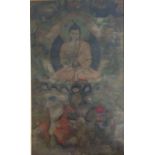 A Sino-Tibetan Thangka, 73cm x  47.5cm