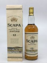 Whisky. Scapa Single Orkney Malt Scotch Whisky, aged 12 years, 40% vol, 1 Litre, boxed. Clean