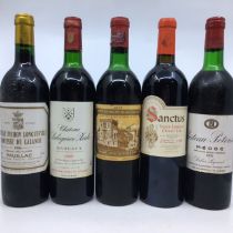 A mixed case of 12 bottles of  Bordeaux  wine to include: 1 x bottle 1999 Sanctus Saint Emillion