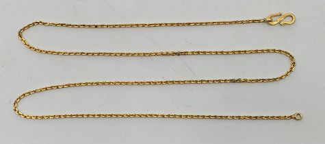 An Indian 18ct. gold chain, stamped 22/18, length 44.5cm. (5.2g)