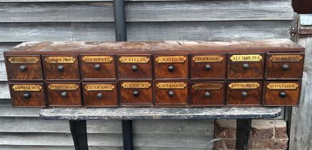 a 19th century Bank of Apothecary drawers