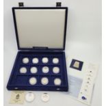 A collection of silver commemorative coins;  An Elizabeth II Cayman Islands 1993 silver 5 Dollars