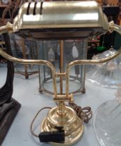 Regency style bankers lamp in gilded finish