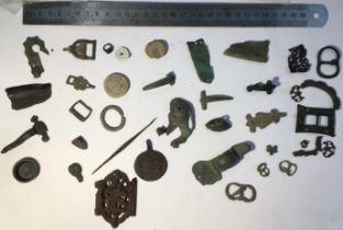 Collection of Metal Detector Found items, including Roman, Medieval and Post Medieval items.