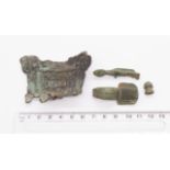 Mixed lot containing broken copper alloy Saxon brooches.