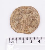 A complete lead Medieval Papal Bulla of Pope URBAN IV, 1261-1264,The obverse depicts the busts of St