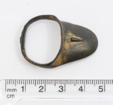 Medieval Archers Ring Copper-alloy, 7.32 grams. Ring Dia27.1 mm, 23 mm internal. Circa 13th-14th