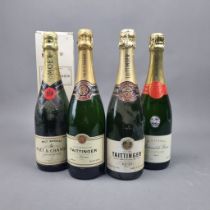 4 Bottles Champagne to include: 2 Bottles Taittinger Brut Reserve NV Champagne, Moet & Chandon