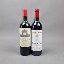 2 Bottles to include: Baron Philippe de Rothschild Mouton-Cadet 1987 Bordeaux Chateau Leoville Las