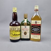 3 Bottles Blended Whisky to include: Dewar's Ancestor 1970's 26 2/3 Fl Oz - 70 Proof, Sheep Dip 8