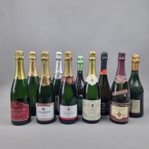 10 Sparkling Wines to include: Charles de Villers NV Champagne, Caves de Lugny Blanc de Blancs, J