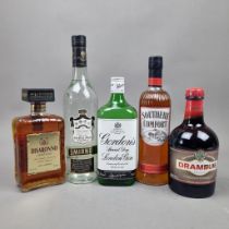 Various Spirits to include: Drambuie, Gordons Gin, Smirnoff Vodka, Southern Comfort (5 Bottles