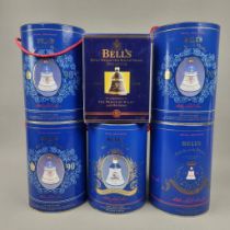 Various  Commemorative Bell's Whisky Decanters to include 2 x Queen Mother 90th Birthday (6