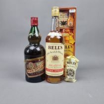 2 Bottles Blended Whisky to include Black Bottle 1970's - 26 2/3 Fl Oz - 70 Proof Bell's Extra