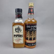 2 Bottles 100 Piper Blended Whisky to include: Hundred Pipers 1970's - 26.4 Fl Oz (Please note