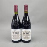 2 Bottles French Red: La Chasse Du Pape Reserve 1995 Cotes-Du-Rhone, La Chasse Du Pape Reserve