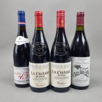 4 Bottles Cotes du Rhone to include: Tradition La Chasse Du Pape 2007 Cotes-Du-Rhone, Paul