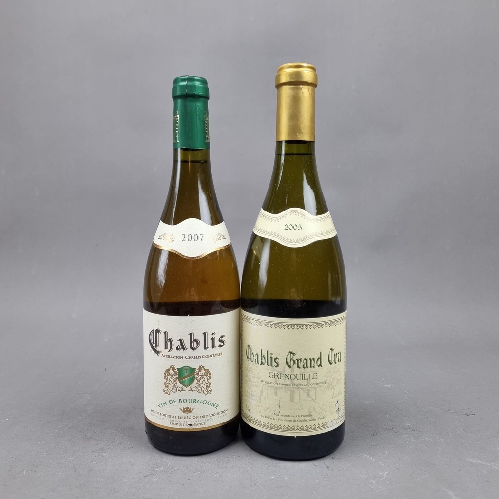 2 Bottles Chablis to include: Grenouilles 2005 Chablis Grand-Cru and Thomas de Ribens 2007 Chablis