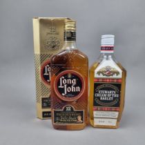2 Bottles Blended Whisky to include: Long John 12 Year Old Fine Scotch Whisky 1970's - 26 2/3 Fl