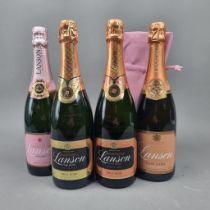 4 Bottles Lansons Brut Rose NV Champagne
