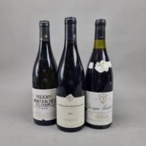 3 Mixed French Wines to include: 2016 Puligny-Montrachet Les Charmes, Domaine Lamy Pillot 2005