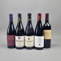 5 Mixed French Red Wines to include: 2003 Vacqueyras, 2006 Classic Claret Bordeaux, 2007