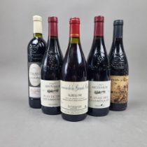 5 Bottles Red to include: Domaine De La Curniere 2011 Vacqueyras, Domaine des Lauriers 1996