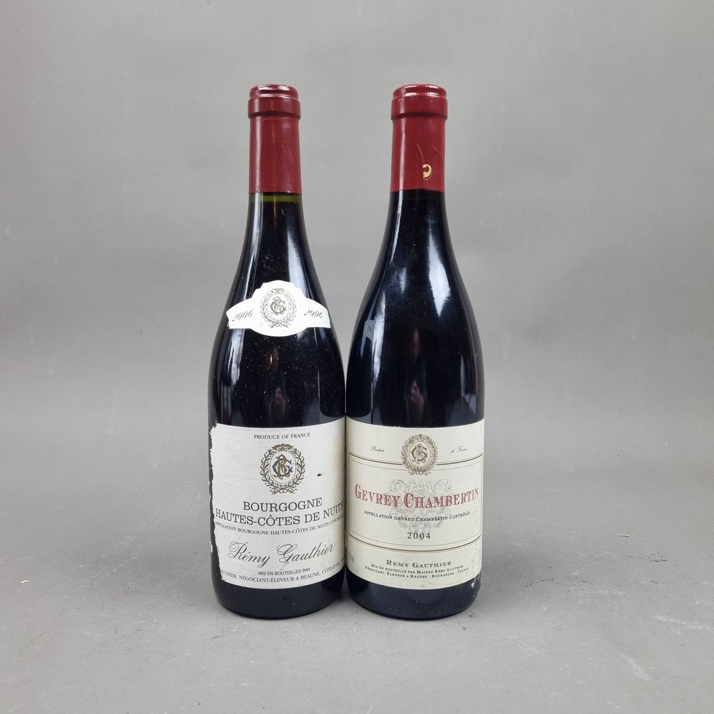 2 Bottles Remy Gauthier to include: Remy Gauthier Gevrey Chambertin 2004, Remy Gauthier 2006