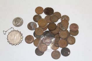 1886 Morgan USA Dollar inlaid in a brooch. 1 1976 J F Kennedy Half Dollar 1857 Queen Victoria Half