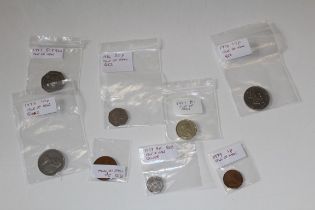 Isle of Man £1 Cricket stumps, bat and ball 1997, 1997 50p 27-3 small diameter plus six coins 10p,
