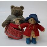 An early 1980's Gabrielle Designs Paddington Bear, 39cm, together with Aunt Lucy, 49cm. Each with
