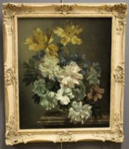 Bennett Oates ( British 1928 – 2009) Still Life of Flowers in a Vase (1979) Oil on board Signed