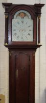 Charles Sanders, Banbury. A George III oak and mahogany crossbanded longcase clock, the arched 13